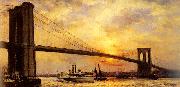 unknow artist View of the Brooklyn Bridge oil painting on canvas